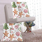 Christmas Gingerbread Man Throw Pillow Covers 20x20 Set of 2 Cushion Cases