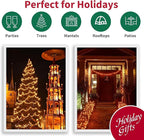 LAMPHOME 33ft Halloween Decorative Mini Lights, 100 LED Transparent Wire Fairy Starry String Lights Plug in, 11Lighting Modes, for Halloween Decoration Outdoor Xmas Tree Party Decoration (Orange)