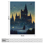 Wizard Castle Halloween Blanket Flannel Goth Throw Blanket Lightweight Soft Warm Cozy Travel Blanket Fit Couch Sofa Bed Living Room Bedroom Gift for Women Men Girls Boys All Season 60"x80"