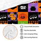 Halloween Throw Blanket Reversible, Cute Blanket Halloween 50"x70" for Couch, Bed, Sofa - Soft Plush Fleece Cartoon Pumpkin Print Decor Gifts (Style B)