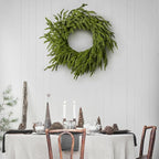 Somikis 24 Inch Christmas Wreaths for Front Door Real Touch Norfolk Pine Wreath for Winter Indoor&Outdoor Porch Windows Wall Home Decor, Realistic Wreath for All Seasons