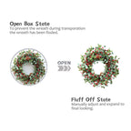 Idyllic Christmas Wreath for Front Door,20" Winter Wreath with Pine Cones Red Berries and Eucalyptus, Winter Decorations for Everyday Farmhouse Window Outdoor/Indoor