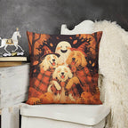 Joyidec Pack of 4 Fall Fall Leaves Dog Halloween Decorative Throw Pillow Covers 22 x 22, Soft Square Cushion Case Pillow Cases Set for Farmhouse Home Couch Sofa Decor, Christmas Pillows Decorations