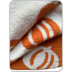 Large 58"x75" Pumpkin Throw Blanket Microfiber Super Soft Fluffy Fuzzy Plush Fall Halloween Reversible Blanket Baby Kids Adults | Modern Pumpkin Print | Adults