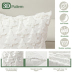 Lewondr Christmas Throw Pillow Cover 18x18, Set of 2 Super Soft Pillow Covers Velvet Christmas Tree Embroidery Decorative Throw Pillowcase for Living Room Bed Couch Sofa Car Home Decor, White
