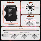 FFZZKJ Halloween Decorations Spider Web Lights 6FT 60LED Battery Operated/USB Powered with Black Spider with Timer 8 Modes Indoor Outdoor for Halloween Decor, Orange&Purple