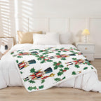 Feelyou Christmas Fleece Throw Blanket Throw 50"x60" Nutcracker Plush Blanket Snowflake Sherpa Santa Claus