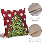 Sivirary Dark Red Christmas Pillow Covers 18x18 Inch Set of 2 Xmas Tree Polka Dots Holiday Decorative Winter Throw Pillowcases Outdoor Seasonal Farmhouse Cushion Cases Decor for Sofa Couch Bed