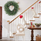 26 Inch Christmas Wreath, Christmas Wreaths for Front Door, Pine Wreath with Pine Cones Berries for Indoor Outdoor Wall Mantle Door Decor