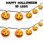PASUTO Halloween Decorations Light Halloween Pumpkin Lantern String Lights, 10 Pack Jack O Lanterns Pumpkins Lights Plug in, 8.5FT Mini Pumpkin Light Connectable Indoor/Outdoor Halloweens Decorations