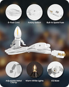 2Pack Christmas Village Lights, Decoration String Lights 6Ft with 1 C7 LED Bulb, Warm White, with Socket and Switch, for Christmas Snow House,Pumpkin Crafts,Holiday Decoration W06VLP205