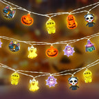 LUTW Halloween Lights Decorations, 10Ft 20 LED Halloween Lights Battery Operated with Timer Waterproof, 8 Lighting Modes, Cute Halloween's String Light for Indoor Outdoor Window Porch Decor