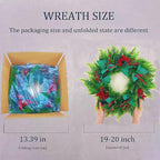 20 Inch Christmas Wreath for Front Door,Artificial Pine Wood with Berry, Suitable for Home, Party, Holiday, Thanksgiving, Christmas Decoration