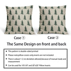 Christmas Tree Pillow Covers 20x20 Set of 2 Dark Forest Green Xmas Tree Rustic Style Winter Decorative Outdoor Pillowcases Farmhouse Holiday Decorations Throw Cushion Case Decor for Couch Sofa Bed