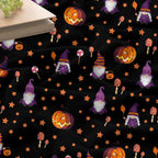 Halloween Blanket Cute Gnome Pumpkin Black Blanket Halloween Lightweight Throw Blanket for Women Kids Soft Cozy Fleece Couch Living Room 40x50 inches