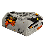 Pumpkin Halloween Throw Blanket 50” x 70” Reversible Castle Cat Bat Print Fleece Throw Blanket, 320 GSM Surper Soft Warm Cozy Blanket for Couch Sofa, Halloween Harvest Gifts and Orange Home Decor