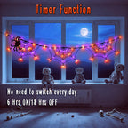 FFZZKJ Halloween Decorations Spider Web Lights 6FT 60LED Battery Operated/USB Powered with Black Spider with Timer 8 Modes Indoor Outdoor for Halloween Decor, Orange&Purple