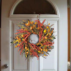 WANNA-CUL 24In Fall Harvest Wreath for Front Door Autumn Thanksgiving Decor