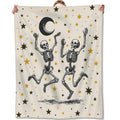 Zeleda Funny Skeleton Fleece Blanket, Soft Throw with Dancing Skull and Moon, Lightweight Cozy Blankets for All Seasons, Gothic Home Decor and Gifts for Halloween and Goth Lovers, 50x60 Inch