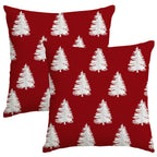 Artmag Christmas Pillow Covers 24x24 Inch Set of 2 Decorative Xmas Tree Red Throw Pillow Covers for Winter Holiday Decoration Coach Sofa Living Room