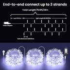 Color Changing Christmas Lights, 75ft 200 LED White & Multicolor Christmas String Lights with Remote, 11 Modes Fairy Twinkle Light Waterproof for Party Garden Wedings Holiday Xmas Tree Decorations