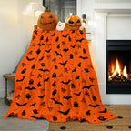 Halloween Throw Blanket Ultra Soft Skull Ghost Bat Flannel Blanket, Cozy Warm Lightweight Gift for Adults Kids, Machine Washable Couch Bed Blankets 60x50in