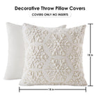 Emvency Christmas Throw Pillow Covers 18x18 Set of 2, White Golden Snowflakes Decorative Pillow Cases Soft Plush Faux Fur Wool Couch Cushion Case for Couch Bed Sofa Living Room Home Decor