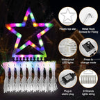 Christmas String Lights Outdoor Decoration 317 LED Star Fairy String Lights 11 Modes & Waterproof for Party Wedding Patio Yard New Year Holiday Indoor Outdoor - Cool White + Multi-Colored