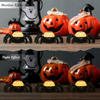 Halloween Decorations Tea Lights Candles with 6H Timer, 6 PCS Battery Operated LED Candle Spider Eyeballs Flameless Flickering Table Party Halloween Decor Indoor