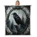 Erosebridal Halloween Crow Fuzzy Plush Throw Black Raven Bird Animal Fleece Blanket Gothic Retro Halloween Sherpa Blanket Woodland Wildlife Crow Decor Throw 50"X60" for Kids Teen Adults Bed Couch