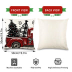 DIYDEC 4pcs Christmas Pillow Covers 20x20 Inch Red Pillow Covers Xmas Decorations Buffalo Tree Truck Merry Christmas Pillows Winter Holiday Farmhouse Seasonal Throw Case Decor for Sofa Couch