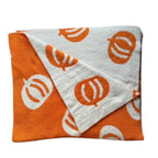 Large 58"x75" Pumpkin Throw Blanket Microfiber Super Soft Fluffy Fuzzy Plush Fall Halloween Reversible Blanket Baby Kids Adults | Modern Pumpkin Print | Adults