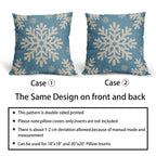 Sivirary Light Blue Christmas Pillow Covers 18x18 Inch Set of 2, Xmas Snowflakes Rustic Winter Themed Decorative Throw Pillow Cases Outdoor Linen Cushion Covers Farmhouse Sofa Couch Bed Decor