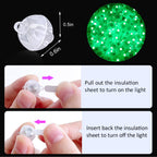 ZGWJ 100PCs Green Balloon Lights Mini, Battery Powered, Long Standby Time Waterproof Tiny Led Round Light for Paper Lantern Balloon Party Easter Eggs Wedding Christmas Halloween Decorations
