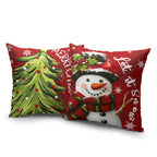 Cryfox Xmas Snowman Pillow Covers 18x18 Pillow Cases Winter Christmas Tree Pillow Cover Set of 2 Holiday Cushion Case Xmas Decoration for Couch Bed Sofa