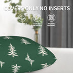 Sunshineyan Christmas Pillow Covers 22 x 22 Set of 2, Green Chirstmas Tree Decorations Throw Pillow Covers Outdoor Winter Holiday Farmhouse Xmas Cushion Case Linen Square for Home Couch Sofa