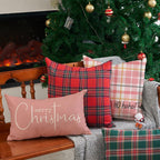 DFXSZ Christmas Throw Pillow Covers 12x20 Inch Set of 2 Merry Christmas Farmhouse Decorations Believe Holiday Decor Throw Cushion Case for Home Couch
