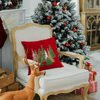 RABUSOFA Christmas Pillow Covers 20x20 Inch Tree Christmas Decorations Red Velvet Christmas Throw Pillow Cases Xmas Christmas Decor Winter Decorative Pillows for Couch Holiday Soft Gold
