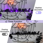 suddus 20 LED Halloween String Lights Battery Operated with Black Maple Leaves 6.5 ft Halloween Garland Decor for Yard, Porch, Table, Wall, Party, Indoor and Outdoor Decorations