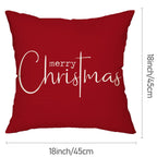 Allorry Christmas Pillow Covers Merry Christmas Throw Pillow Decorative Christmas Red Cotton Cloth Linen Cloth Pillow Cover Sofa Cover Decorative Rectangle Length 18X18 inches