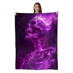 amepay Purple Skull Throw Blanket - Ultra-Soft Plush, Comfy, Lightweight, Warm & Fuzzy Flannel, Anti-Pilling, Ideal for Halloween,Sofa, Bed, Travel - Home Decor for Men & Boys 60×50inch