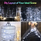 6 Pack Fairy Lights Battery Operated with Timer, Each 20FT 60LED Christmas String Lights Outdoor Indoor, Cuttable Battery Twinkle Light for Bedroom Home Wedding DIY Christmas Decorations (Cool White)