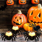 Halloween Decorations Tea Lights Candles with 6H Timer, 6 PCS Battery Operated LED Candle Spider Eyeballs Flameless Flickering Table Party Halloween Decor Indoor