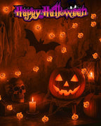 btfarm Halloween Pumpkin String Lights Decorations, 16.4 FT 50 LED Orange Fairy Lights Battery Operated with Remote Timer Waterproof for Indoor Outdoor Home Halloween Party Decorations
