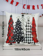 multiwins Christmas Decorations Set of 4 Double-Sided Print Christmas Pillow Covers 18" x 18", with 8 Cute Patterns, Throw Pillow Covers Perfect for Home Christmas Decor