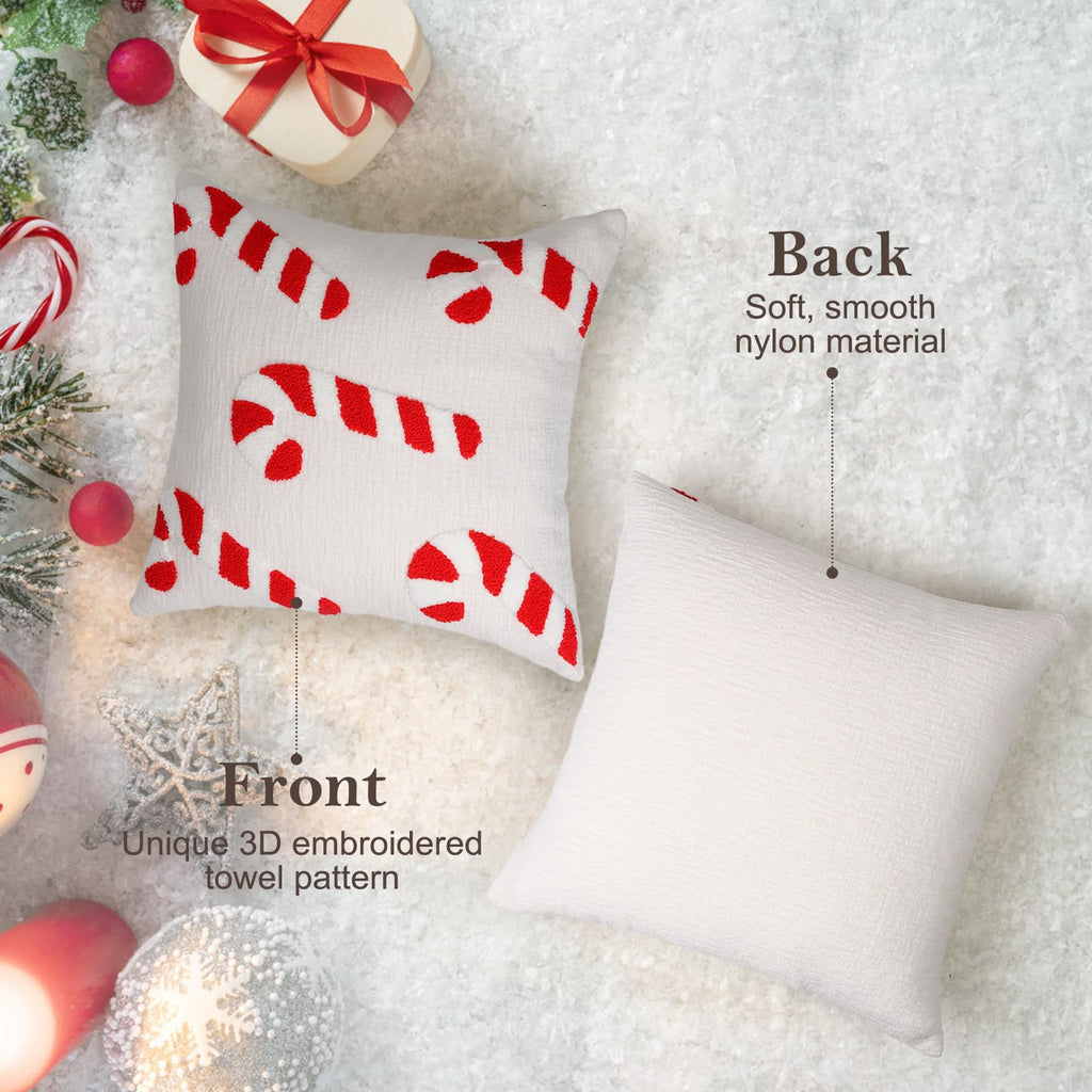 AYGXU Christmas Pillow Covers-Christmas Decor,2 Packs Candy Cane Pillows 18 * 18in,Throw Pillows for Couch for Bedroom Sofa Living Room