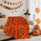 Halloween Throw Blanket Ultra Soft Skull Ghost Bat Flannel Blanket, Cozy Warm Lightweight Gift for Adults Kids, Machine Washable Couch Bed Blankets 60x50in