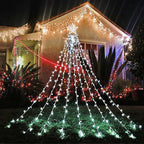 Aokudoni Christmas Decorations Outside, 12.6FT 350 LED 8 Modes Star Christmas Lights Outdoor for House Yard Porch Holiday Decoration, Cool White