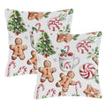 Christmas Gingerbread Man Throw Pillow Covers 20x20 Set of 2 Cushion Cases