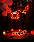 Halloween Pumpkin Neon Sign -13 X 12.5 Inch Dimmer Led Neon Signs for Halloween Decor, Cute Pumpkin Decor for Bedroom, Party and Birthday Gifts, Neon Christmas Decorations